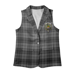 ScotsTee Shop Scottish Douglas Grey Vestiarium Scoticum Women's Tartan Sleeveless Blazer Suit Vest
