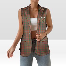 ScotsTee Shop Scottish MacKinnon Ancient Women's Tartan Sleeveless Blazer Suit Vest