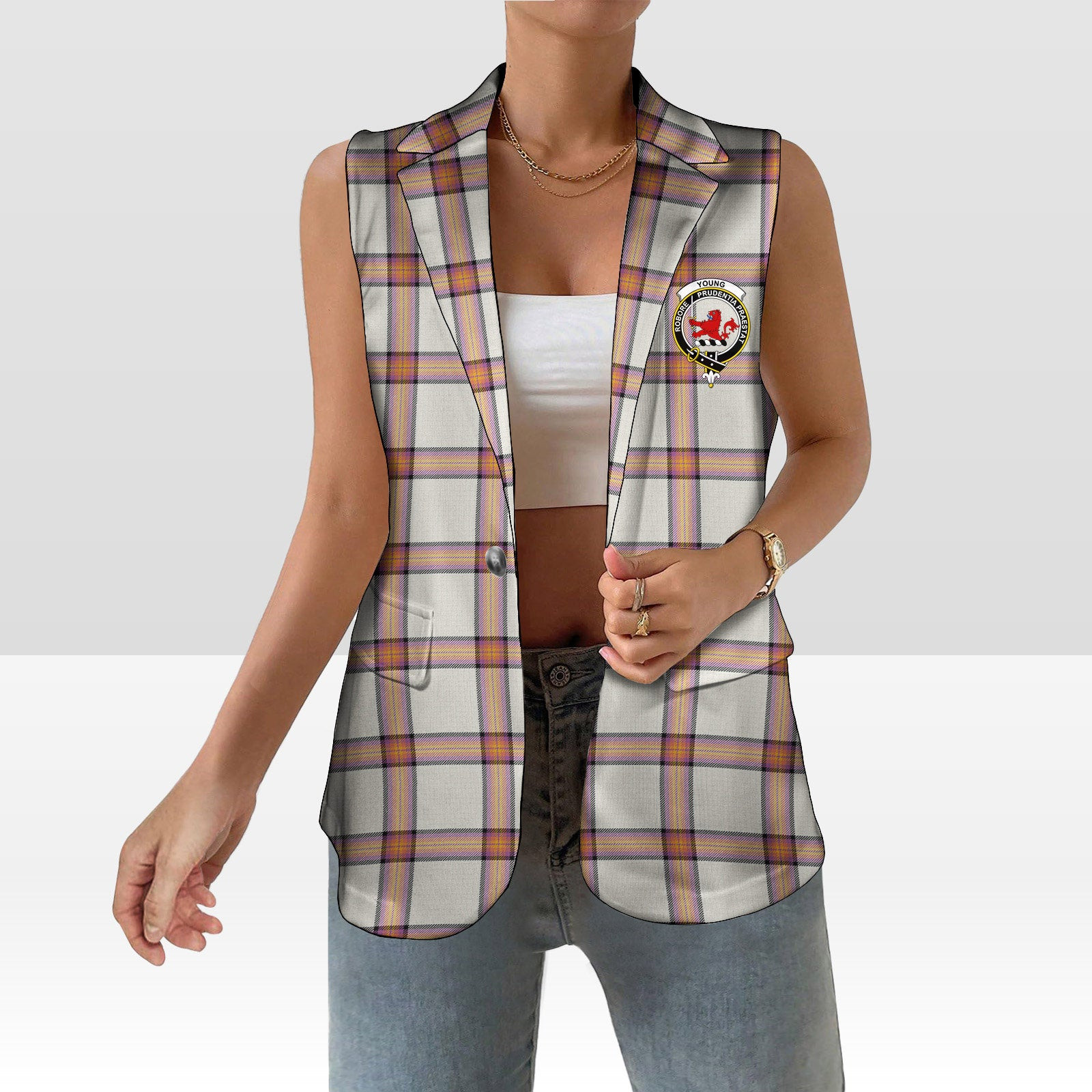 ScotsTee Shop Scottish Young Christina Ancient Women's Tartan Sleeveless Blazer Suit Vest