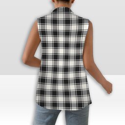 ScotsTee Shop Scottish MacPhee B&W Ancient Women's Tartan Sleeveless Blazer Suit Vest