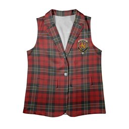 ScotsTee Shop Scottish MacPherson Red Cluny Women's Tartan Sleeveless Blazer Suit Vest