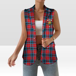 ScotsTee Shop Scottish MacTavish Modern Women's Tartan Sleeveless Blazer Suit Vest