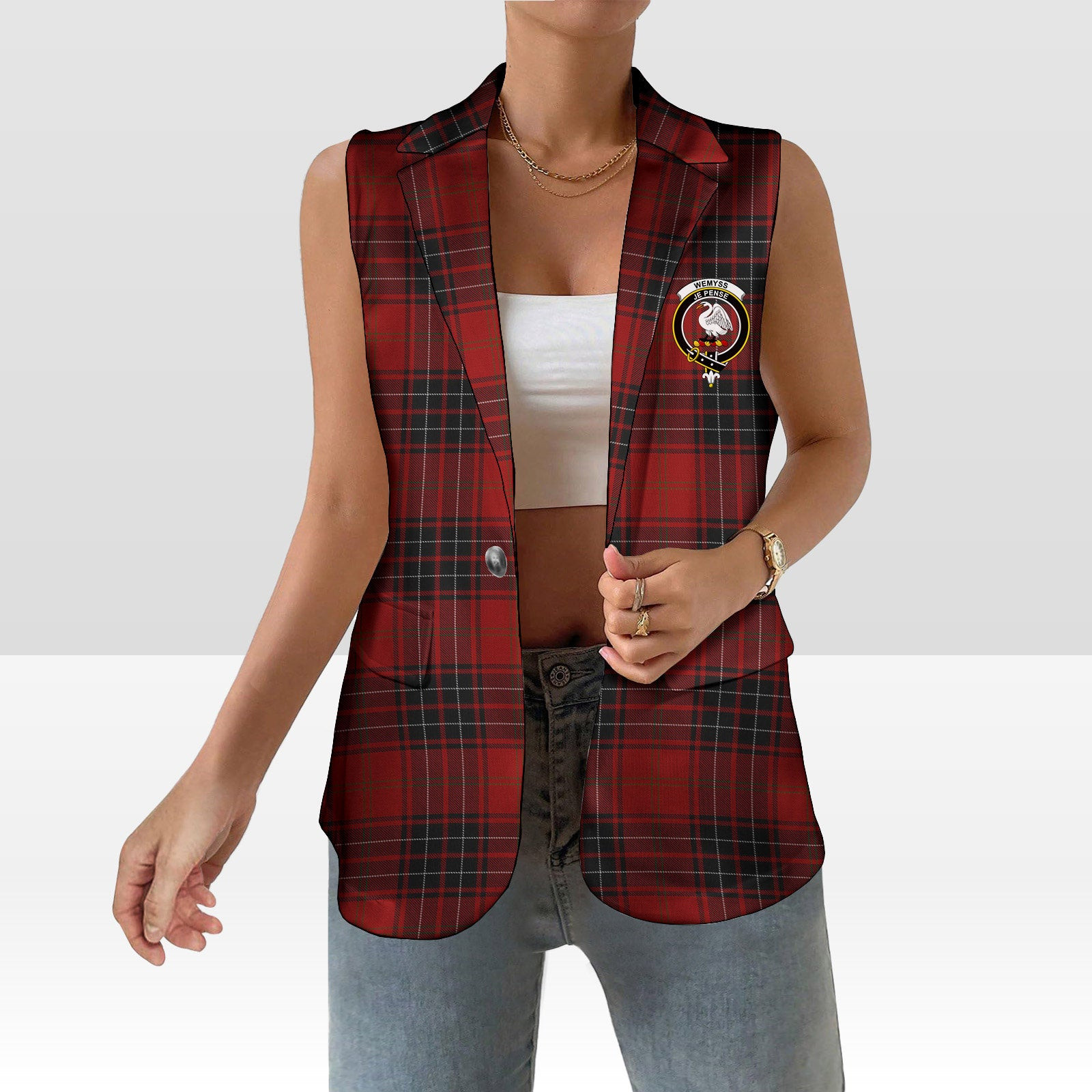 ScotsTee Shop Scottish Wemyss Women's Tartan Sleeveless Blazer Suit Vest