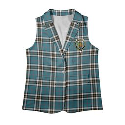 ScotsTee Shop Scottish McThomas Blue Ancient Women's Tartan Sleeveless Blazer Suit Vest