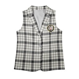 ScotsTee Shop Scottish MacFarlane Black White Ancient Women's Tartan Sleeveless Blazer Suit Vest