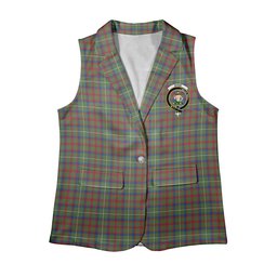 ScotsTee Shop Scottish Shaw Green Modern Women's Tartan Sleeveless Blazer Suit Vest