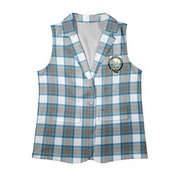 ScotsTee Shop Scottish Stewart Muted Blue Women's Tartan Sleeveless Blazer Suit Vest