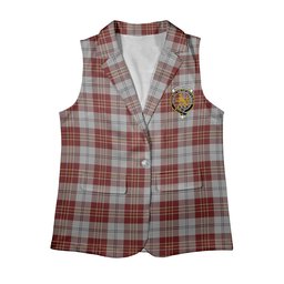 ScotsTee Shop Scottish MacPherson Dress Burgundy Dance Women's Tartan Sleeveless Blazer Suit Vest