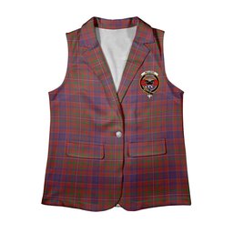 ScotsTee Shop Scottish McLeod Red Women's Tartan Sleeveless Blazer Suit Vest