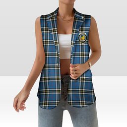 ScotsTee Shop Scottish Thomson Blue Women's Tartan Sleeveless Blazer Suit Vest