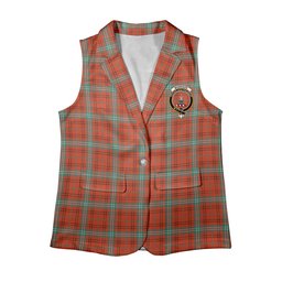 ScotsTee Shop Scottish Morrison Red Ancient Women's Tartan Sleeveless Blazer Suit Vest