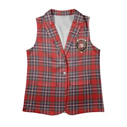 ScotsTee Shop Scottish McFarland Red Modern Women's Tartan Sleeveless Blazer Suit Vest