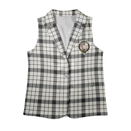 ScotsTee Shop Scottish McFarland Black White Ancient Women's Tartan Sleeveless Blazer Suit Vest