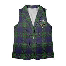 ScotsTee Shop Scottish MacKinlay 2_4 black stripes Women's Tartan Sleeveless Blazer Suit Vest