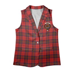 ScotsTee Shop Scottish Leslie Red Modern Women's Tartan Sleeveless Blazer Suit Vest