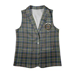 ScotsTee Shop Scottish Scott Green Modern Women's Tartan Sleeveless Blazer Suit Vest