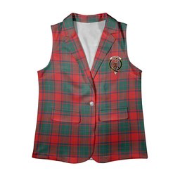 ScotsTee Shop Scottish MacPhail Blue Bands Modern Women's Tartan Sleeveless Blazer Suit Vest