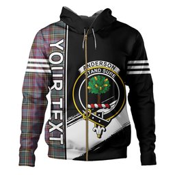 ScotsTee Shop Scottish Anderson of Kinneddar Hunting Weathered Clan Crest Tartan Hoodie Quarter Personalized