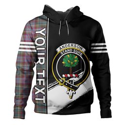 ScotsTee Shop Scottish Anderson of Kinneddar Hunting Weathered Clan Crest Tartan Hoodie Quarter Personalized