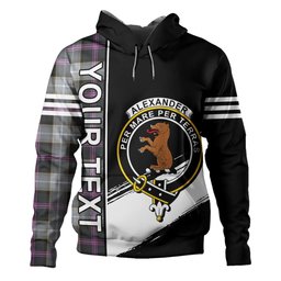 ScotsTee Shop Scottish Alexander of Menstry Hunting Weathered Clan Crest Tartan Hoodie Quarter Personalized