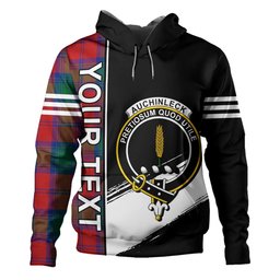 ScotsTee Shop Scottish Auchinleck Clan Crest Tartan Hoodie Quarter Personalized