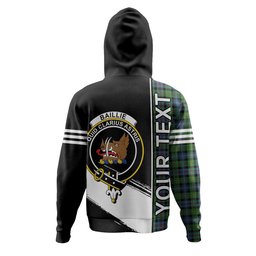 ScotsTee Shop Scottish Baillie of Lamington Clan Crest Tartan Hoodie Quarter Personalized