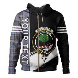 ScotsTee Shop Scottish Anderson Old Weathered Clan Crest Tartan Hoodie Quarter Personalized
