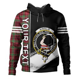 ScotsTee Shop Scottish Ainslie Modern Clan Crest Tartan Hoodie Quarter Personalized