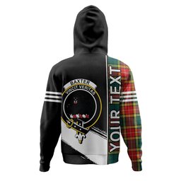 ScotsTee Shop Scottish Baxter of Balgavies Modern Clan Crest Tartan Hoodie Quarter Personalized