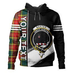 ScotsTee Shop Scottish Baxter of Balgavies Modern Clan Crest Tartan Hoodie Quarter Personalized