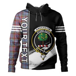 ScotsTee Shop Scottish Anderson Red Weathered Clan Crest Tartan Hoodie Quarter Personalized