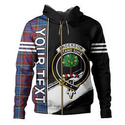 ScotsTee Shop Scottish Anderson Red Clan Crest Tartan Hoodie Quarter Personalized