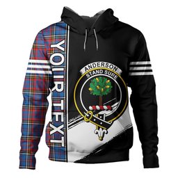 ScotsTee Shop Scottish Anderson Red Clan Crest Tartan Hoodie Quarter Personalized
