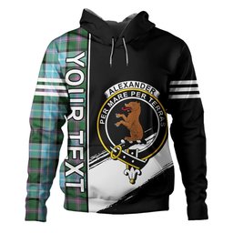 ScotsTee Shop Scottish Alexander of Menstry Hunting Ancient Clan Crest Tartan Hoodie Quarter Personalized