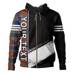 ScotsTee Shop Scottish Beaton Modern Clan Crest Tartan Hoodie Quarter Personalized