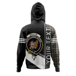 ScotsTee Shop Scottish Baillie of Polkemmet Weathered Clan Crest Tartan Hoodie Quarter Personalized