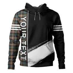 ScotsTee Shop Scottish Baillie of Polkemmet Weathered Clan Crest Tartan Hoodie Quarter Personalized