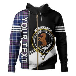 ScotsTee Shop Scottish Alexander of Menstry Modern Clan Crest Tartan Hoodie Quarter Personalized