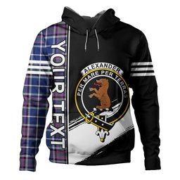 ScotsTee Shop Scottish Alexander of Menstry Modern Clan Crest Tartan Hoodie Quarter Personalized