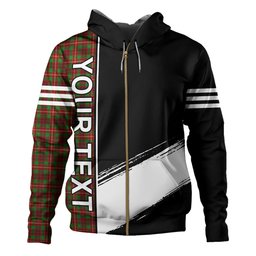 ScotsTee Shop Scottish Ainslie Clan Crest Tartan Hoodie Quarter Personalized