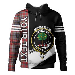 ScotsTee Shop Scottish Anderson of Ardbrake Weathered Clan Crest Tartan Hoodie Quarter Personalized
