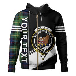 ScotsTee Shop Scottish Baillie Modern Clan Crest Tartan Hoodie Quarter Personalized