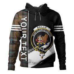 ScotsTee Shop Scottish Baillie Weathered Clan Crest Tartan Hoodie Quarter Personalized
