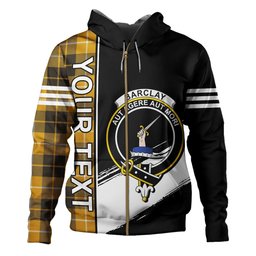 ScotsTee Shop Scottish Barclay Dress Weathered Clan Crest Tartan Hoodie Quarter Personalized