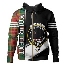 ScotsTee Shop Scottish Baxter of Balgavies Ancient Clan Crest Tartan Hoodie Quarter Personalized