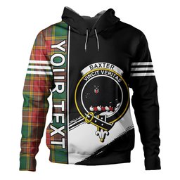 ScotsTee Shop Scottish Baxter of Balgavies Ancient Clan Crest Tartan Hoodie Quarter Personalized