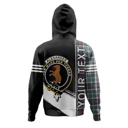 ScotsTee Shop Scottish Alexander of Menstry Weathered Clan Crest Tartan Hoodie Quarter Personalized