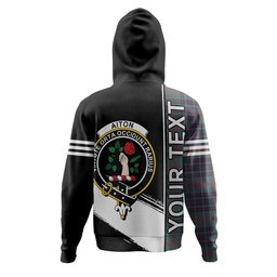 ScotsTee Shop Scottish Aiton Weathered Clan Crest Tartan Hoodie Quarter Personalized