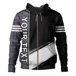 ScotsTee Shop Scottish Aiton Weathered Clan Crest Tartan Hoodie Quarter Personalized