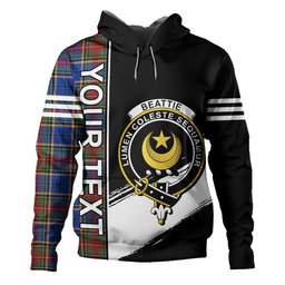 ScotsTee Shop Scottish Beattie Modern Clan Crest Tartan Hoodie Quarter Personalized